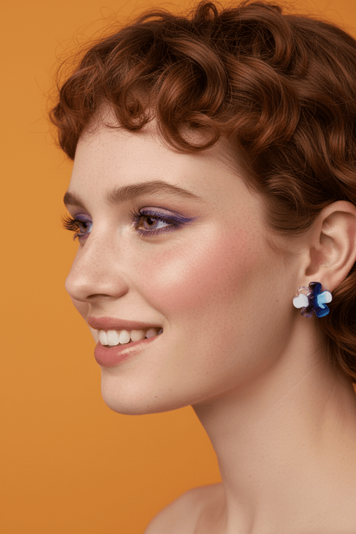 Arctic Pixel Bloom - Pendientes De Resina - Moore Estudio