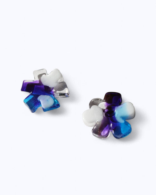 Arctic Pixel Bloom - Pendientes De Resina - Moore Estudio