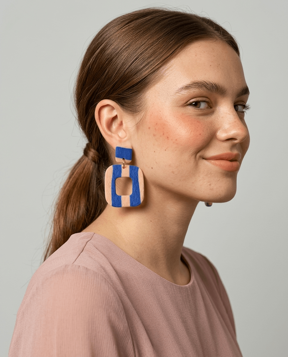 Blue Stripe - Pendientes - Moore Estudio