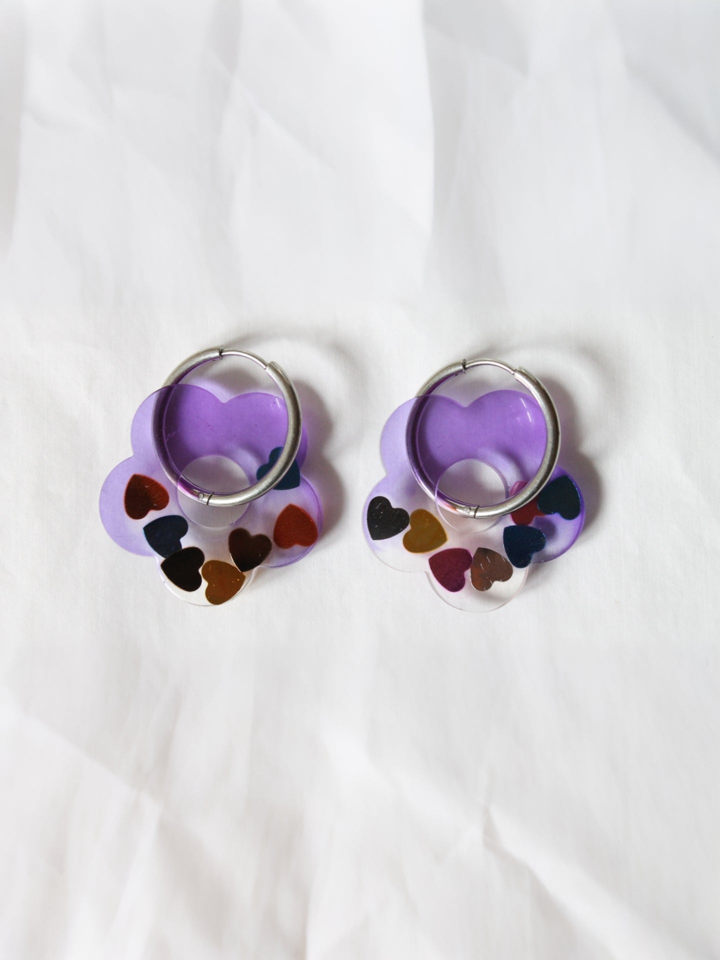 Candy Heart Hoops - Pendientes De Resina - Moore Estudio
