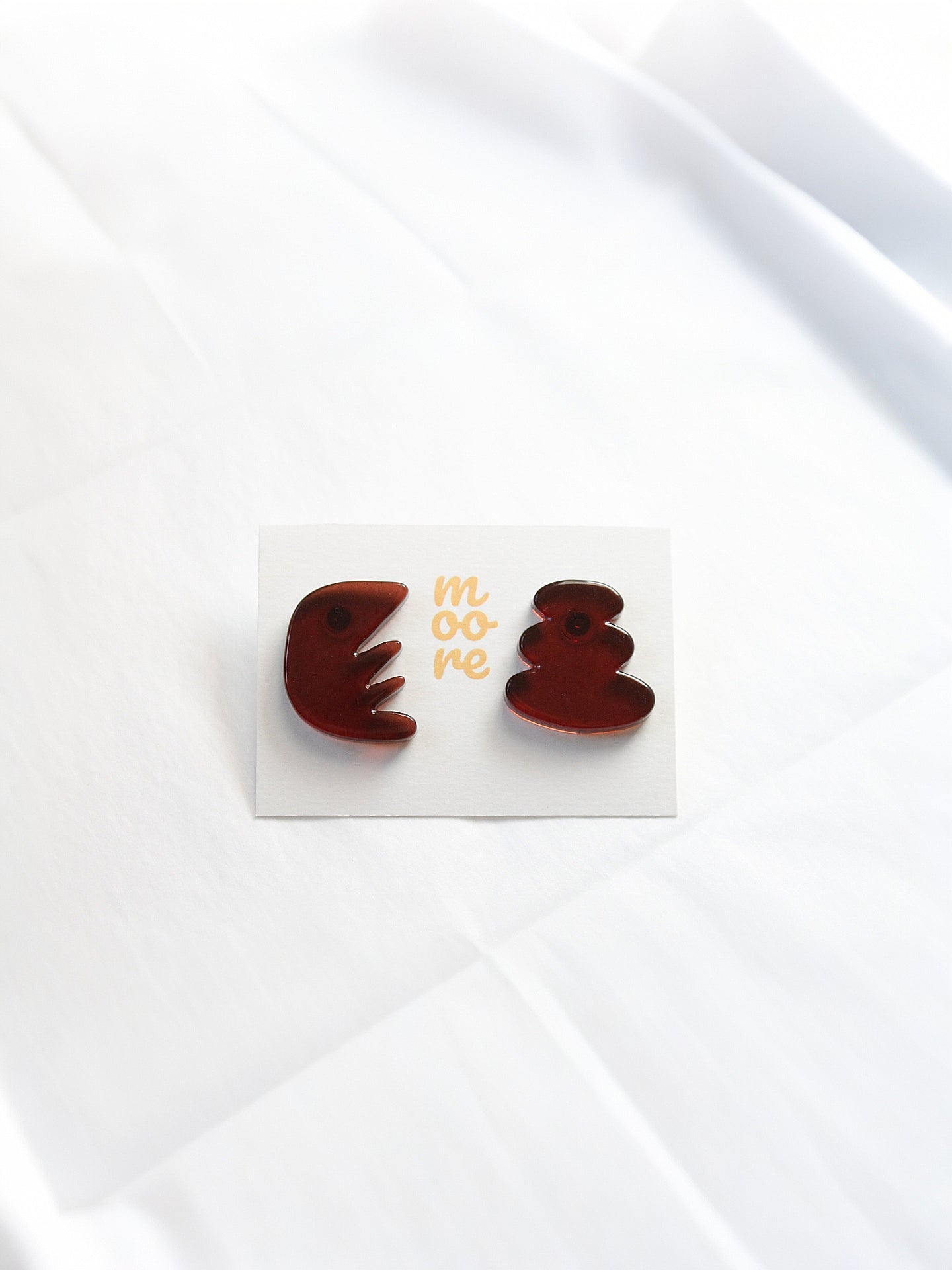 Cocoa Bird Duo - Pendientes De Resina - Moore Estudio