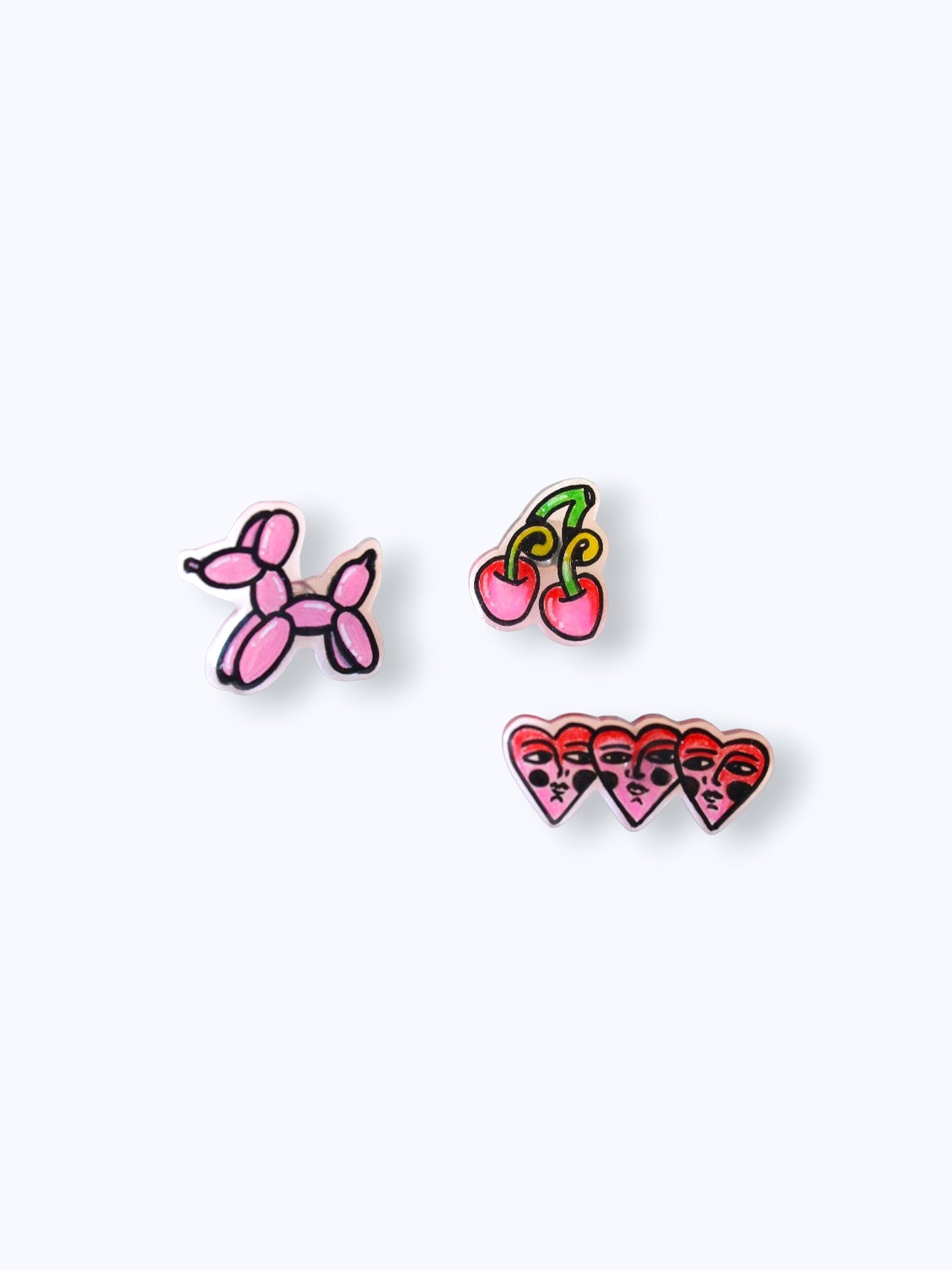 Pack Pins Pop Sweet Chaos – Balloon Dog & Cherries - Moore Estudio